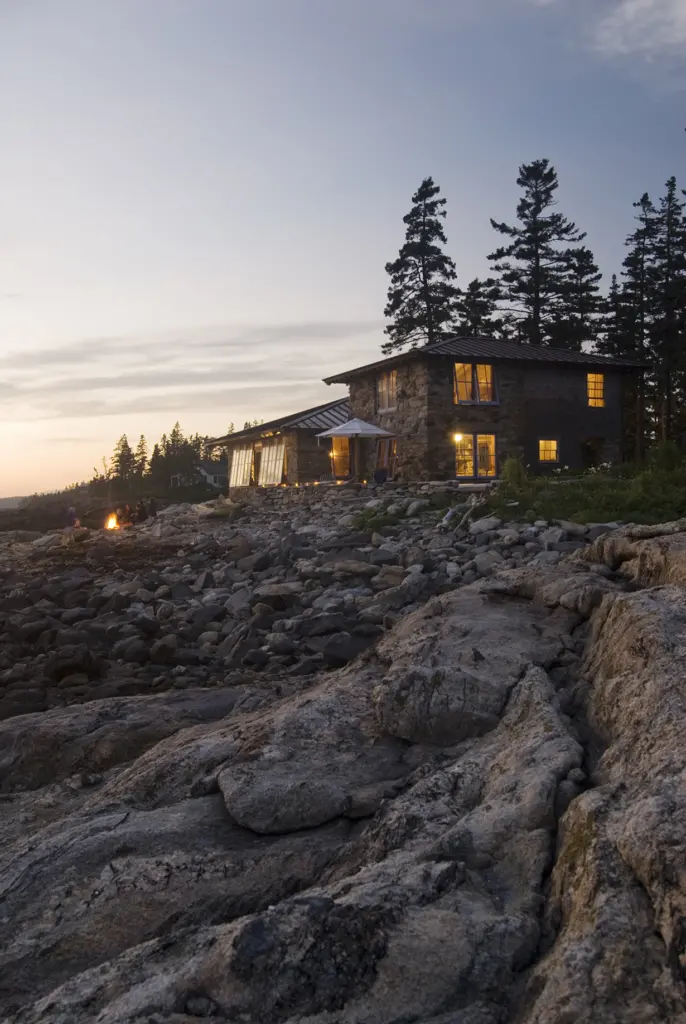 View of Hunting Island Cottage from the rocky coast